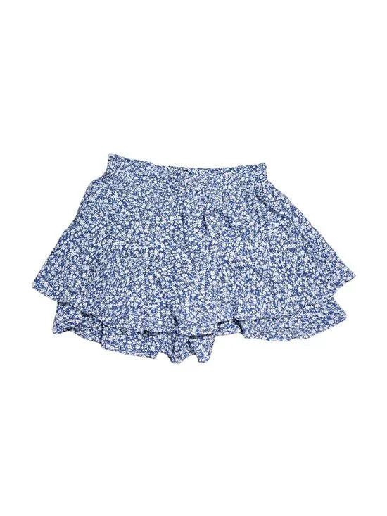 NWT | EGOCKAL Blue Floral Ruffle Smocked Waist Flowy Summer Shorts | XL - Picture 2 of 5